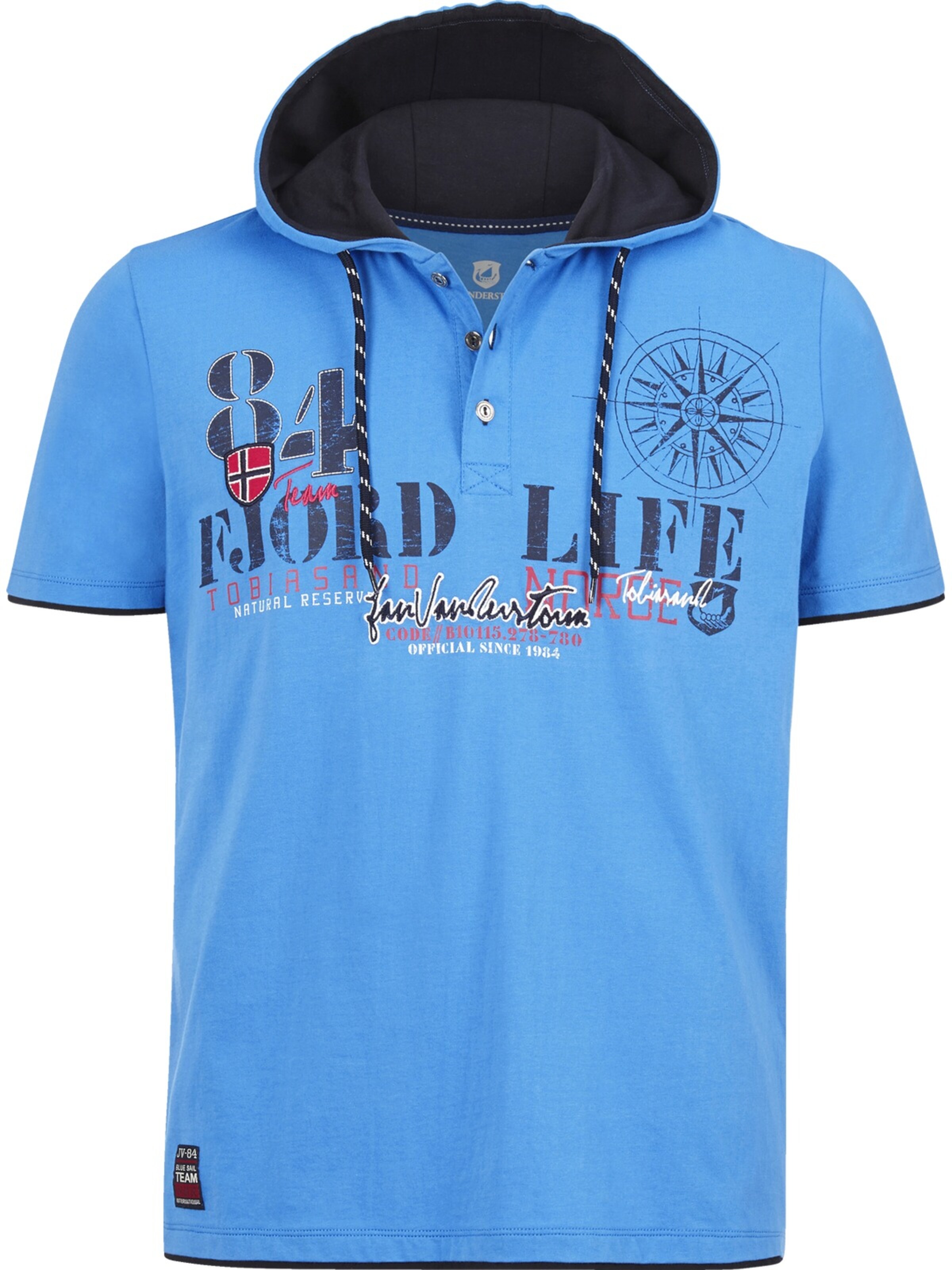 Männer Große Größen Jan Vanderstorm T-Shirt 'Keld' in Blau - ZA85885 Männer Große Größen Jan Vanderstorm T-Shirt 'Keld' in Blau - ZA85885