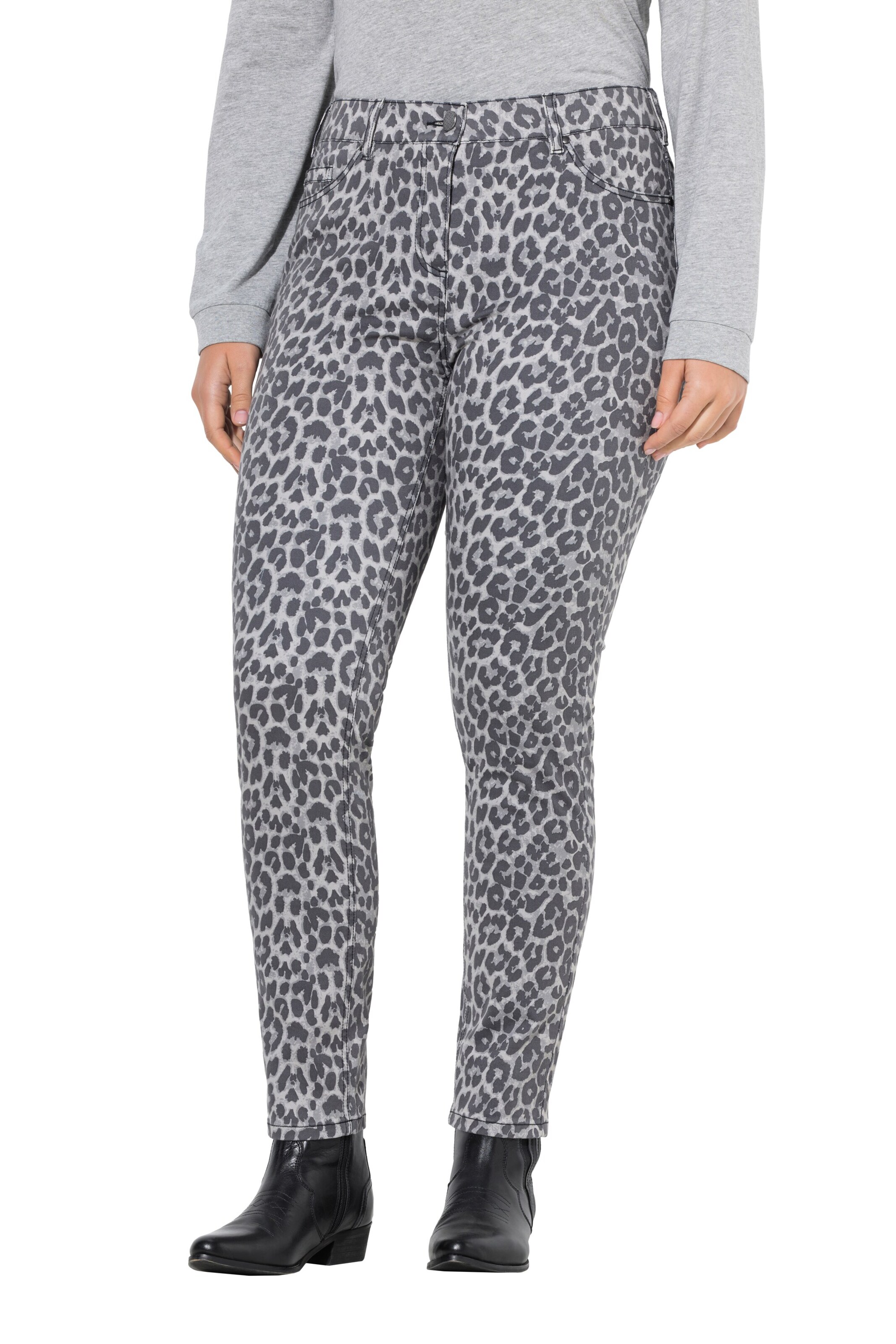 Skinny Jean 'Sarah' Ulla Popken en gris : devant