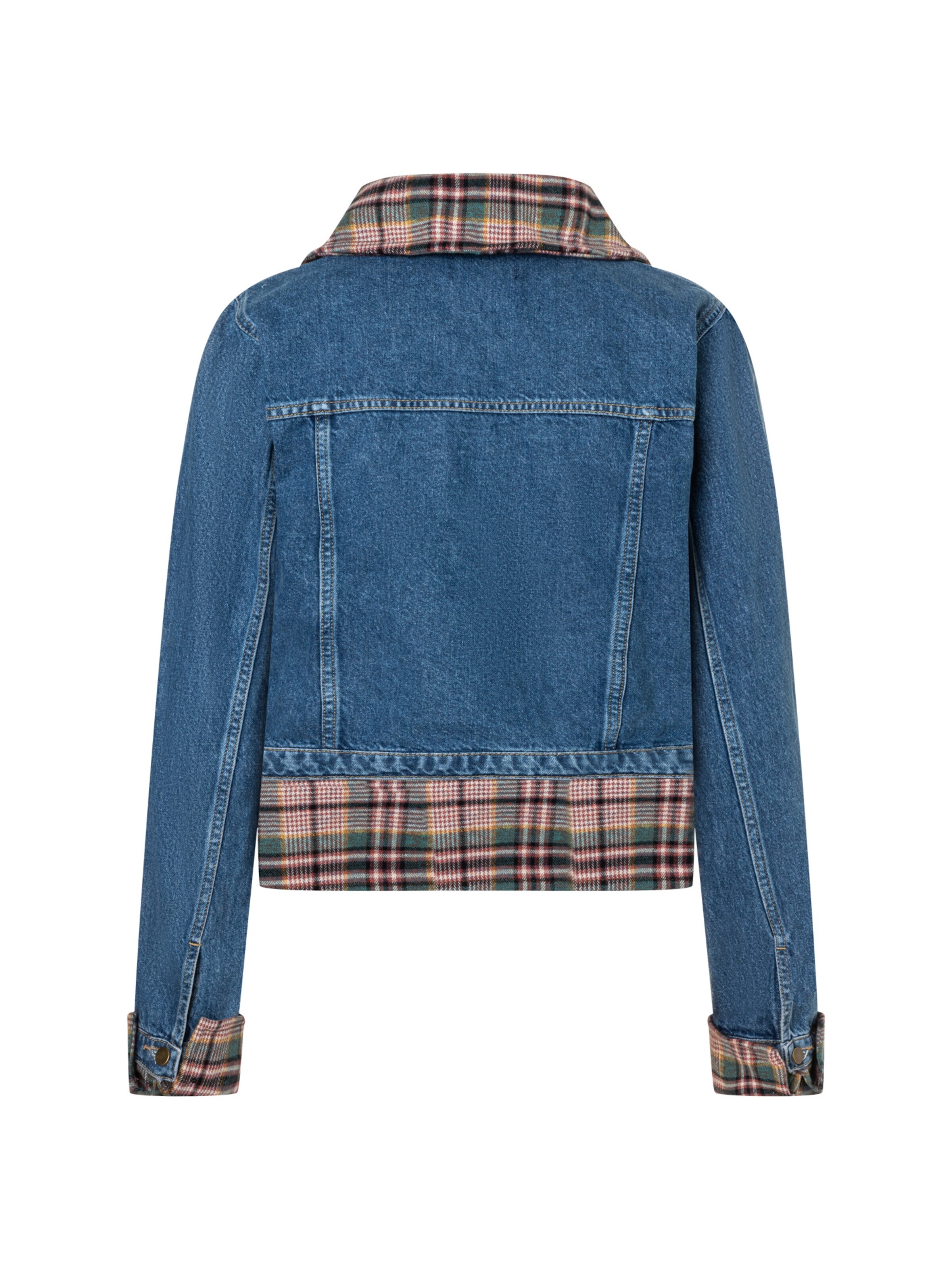 Fenice Übergangsjacke 'Urban Plaid Denim'‌‌‌‌‌‌‌‌‌‌ in Grün