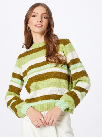 PIECES - Pullover 'Karmen' em verde: frente