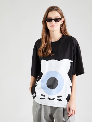 Karl Lagerfeld Shirt 'Darcel Disappoints' in Black: front