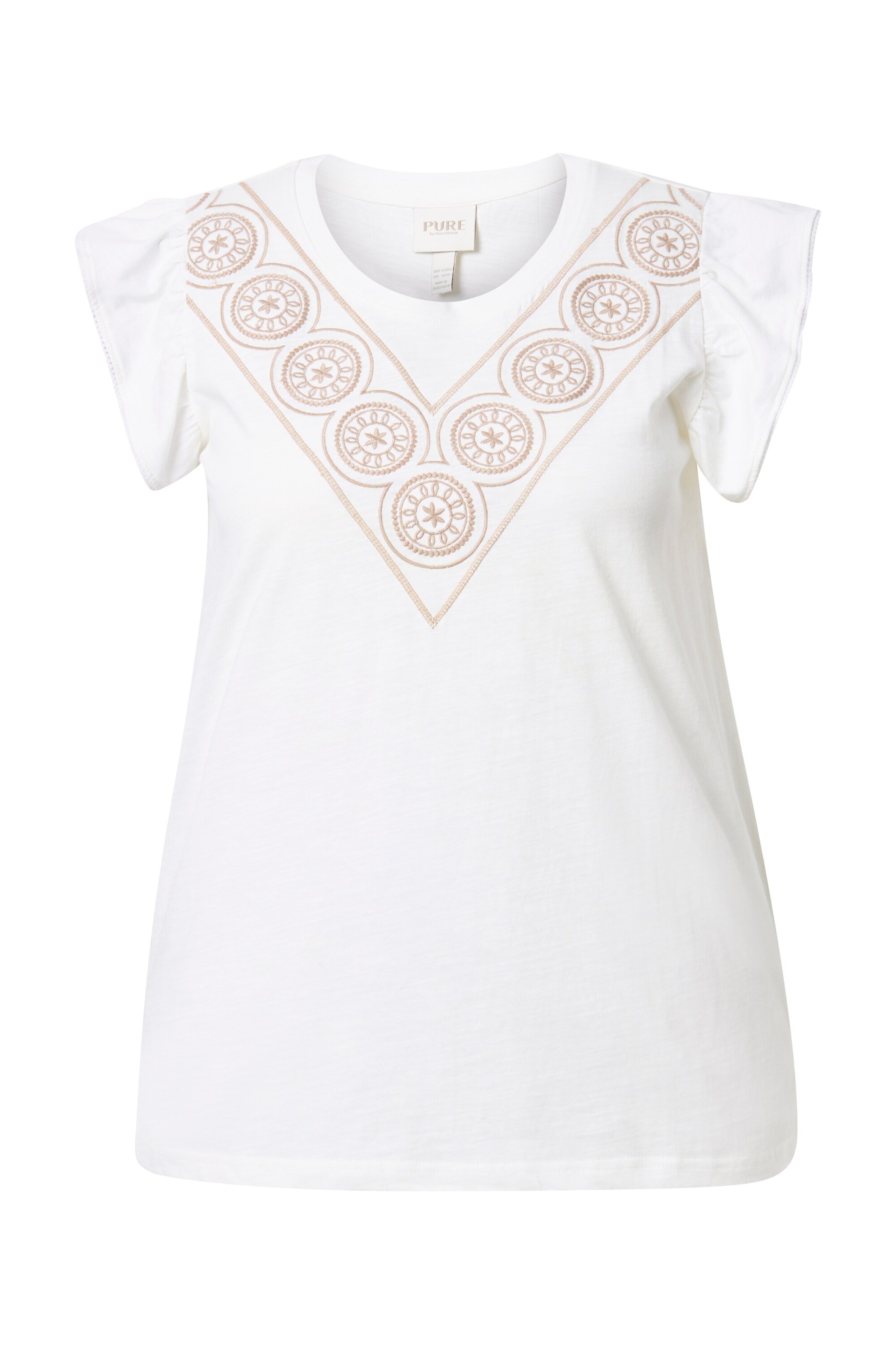 T-shirt Ulla Popken en blanc : devant