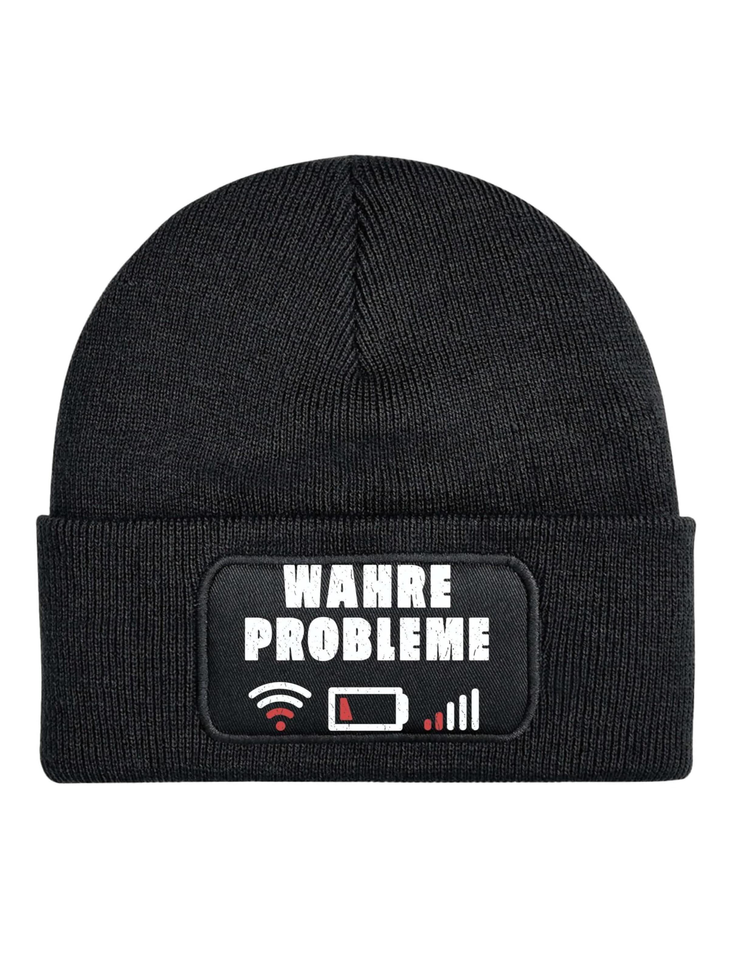 Youth Designz Beanie 'Wahre Probleme' in Black: front