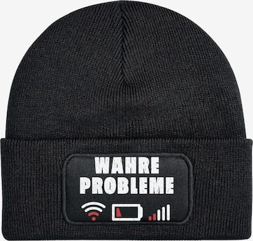 Youth Designz Beanie 'Wahre Probleme' in Black: front