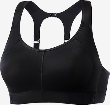 LASCANA ACTIVE Bygelfri Sportbehå i svart: framsida