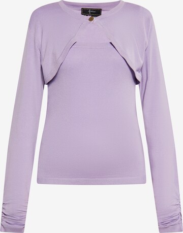 Pull-over faina en violet : devant