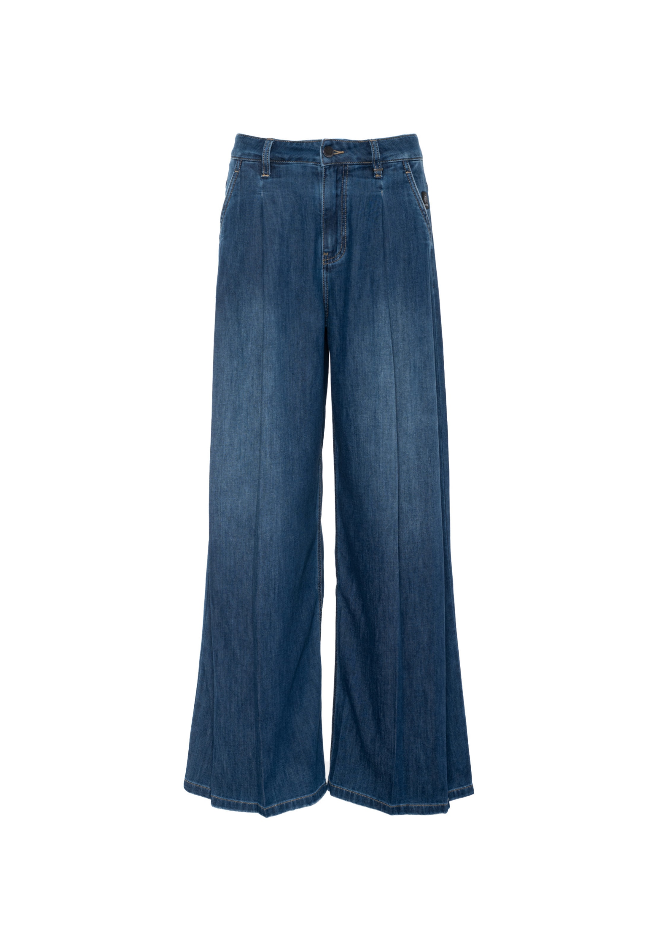 Elias Rumelis Wide leg Pleat-front jeans 'Kana Light' in Blue: front