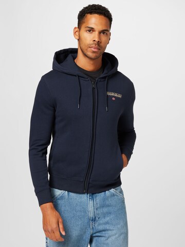 NAPAPIJRI Zip-Up Hoodie 'AYAS' in Blue: front