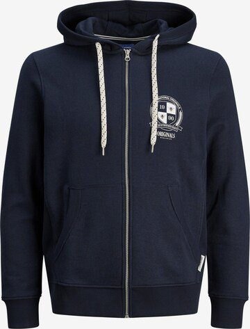 JACK & JONES - Sudadera con cremallera en azul: frente