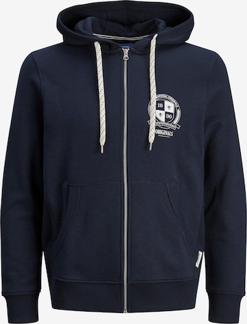 JACK & JONES Zip-Up Hoodie in Blue: front