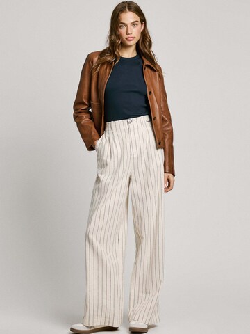 Pepe Jeans Wide leg Bandplooibroek 'Herly' in Wit