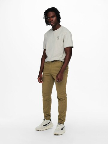 Effilé Pantalon chino 'CAM' Only & Sons en vert