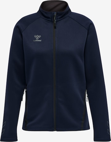 Hummel Athletic Zip-Up Hoodie 'Cima Xk' in Blue: front