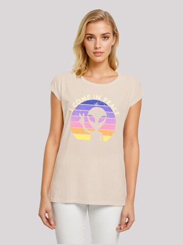 F4NT4STIC Shirt 'Alien Peace Sunset' in Beige: voorkant