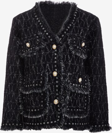 YASANNA Knit Cardigan in Black: front