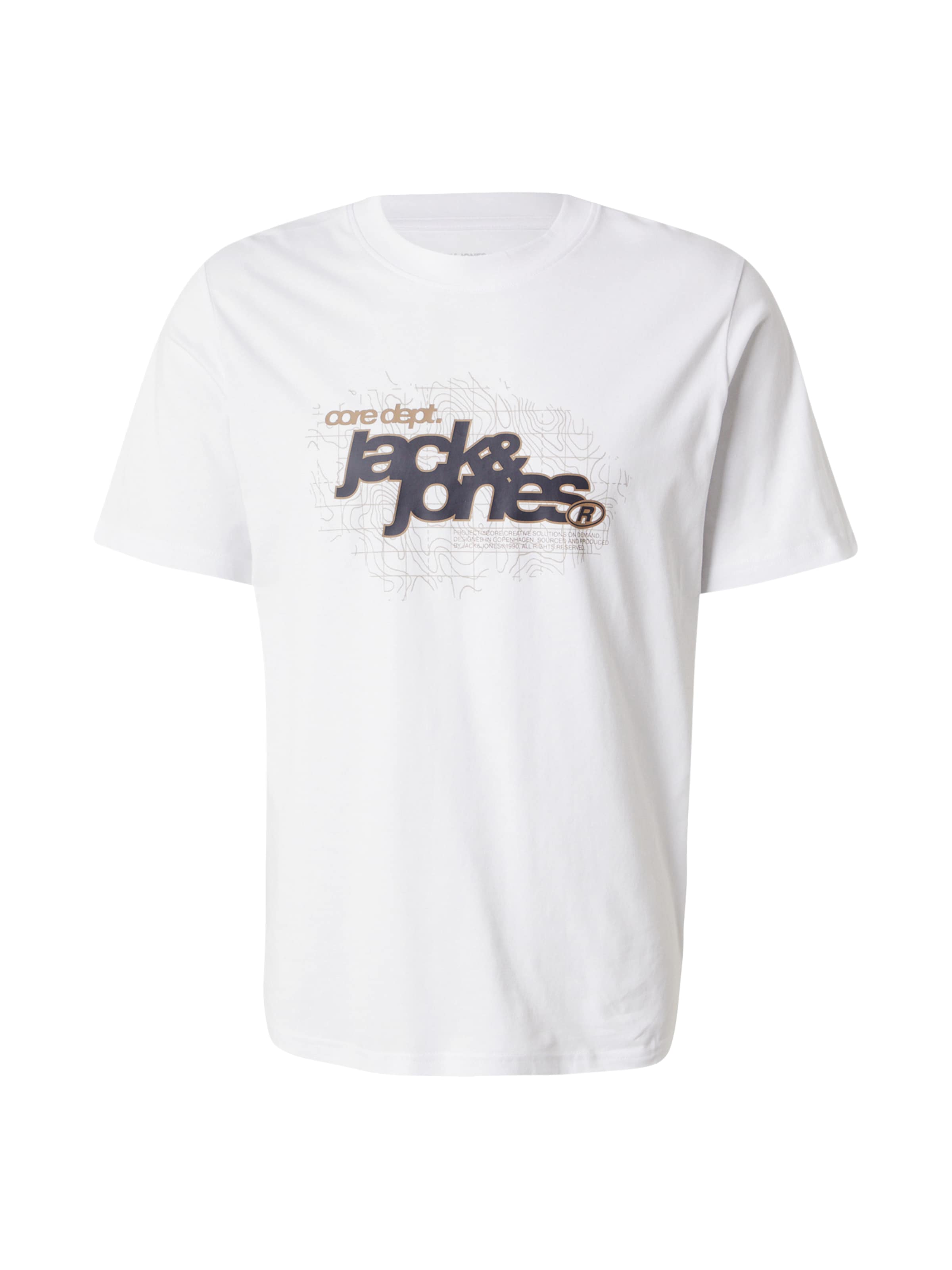 T-Shirt 'JCOGRID' JACK & JONES en blanc : devant
