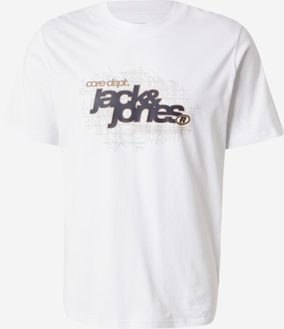 JACK & JONES T-Shirt 'JCOGRID' en sable / gris / blanc, Vue avec produit