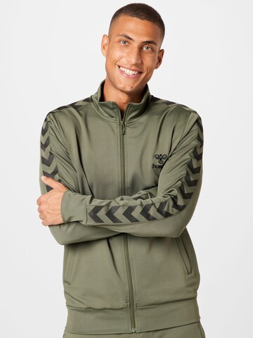 Hummel Sportsweatvest 'Nathan 2.0' in Groen: voorkant