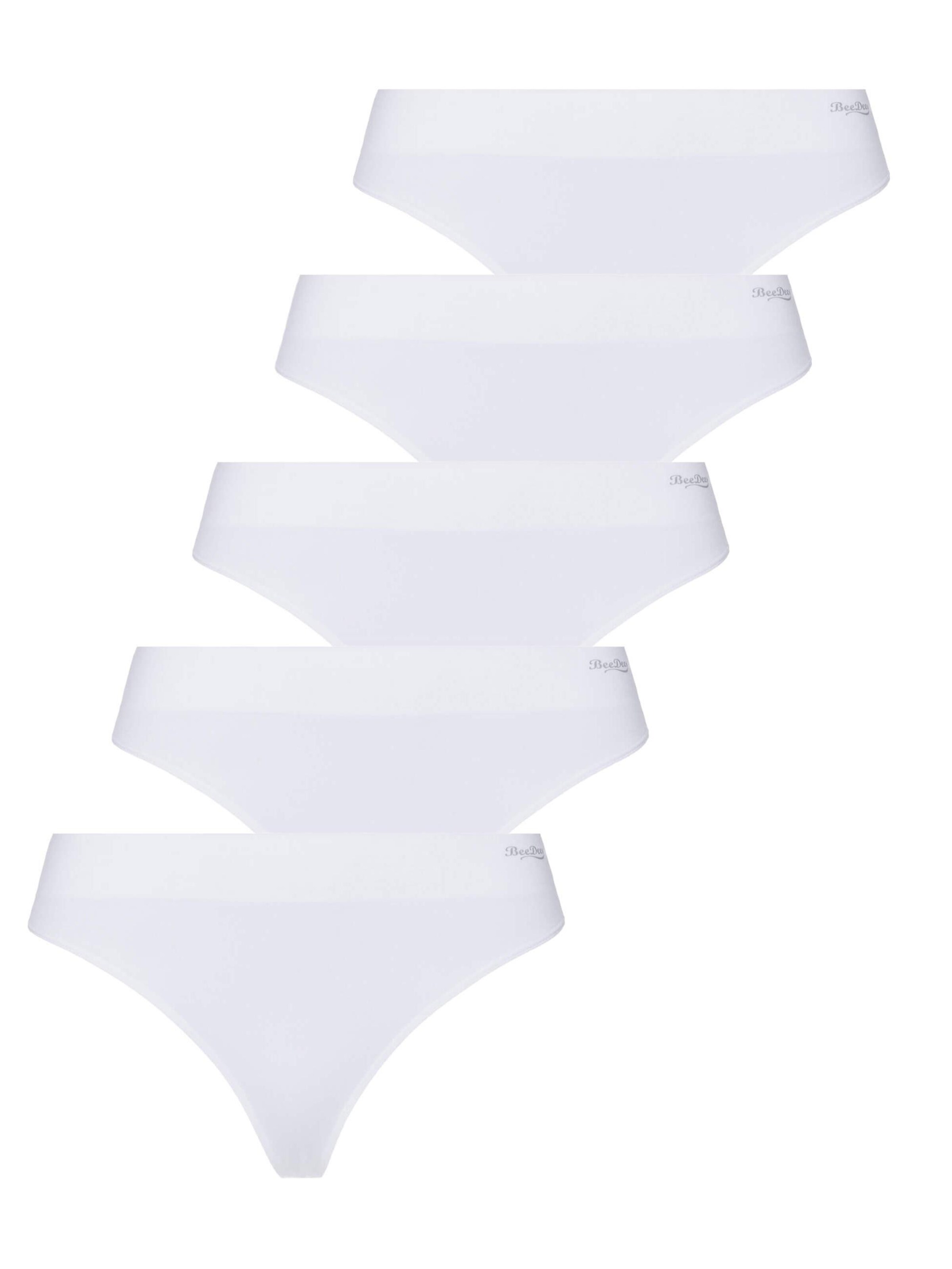 BeeDees Thong 'Boxer-String Comfee String (5-er Pack)' in White: front