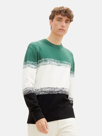 TOM TAILOR DENIM Sweater in Green