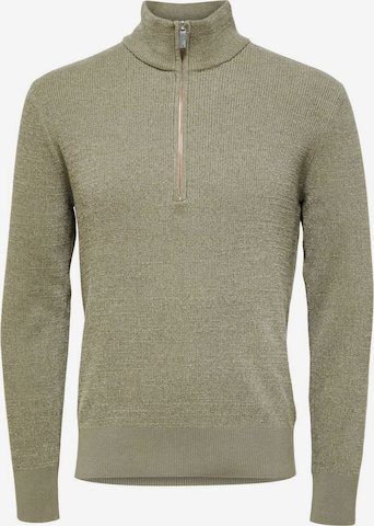 Pull-over 'SLHRodney' SELECTED en vert : devant