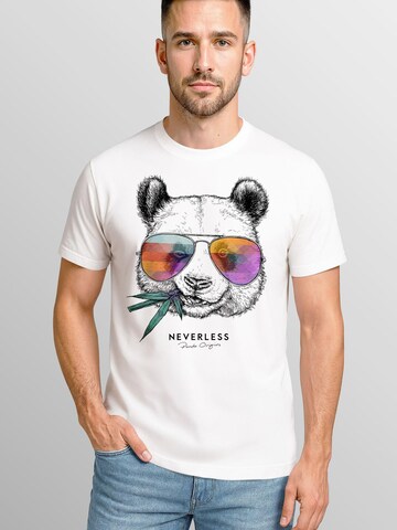 Neverless Shirt 'Panda Bambus' in Weiß: Vorderseite