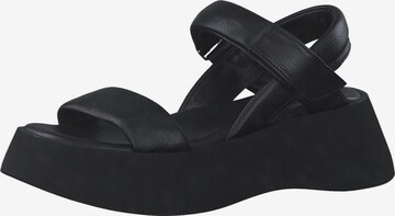 s.Oliver Strap Sandals in Black: front