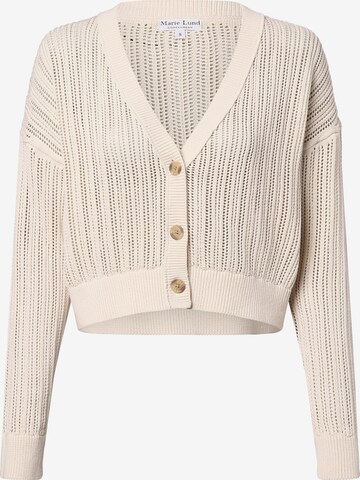 Marie Lund Gebreid vest in Beige: voorkant