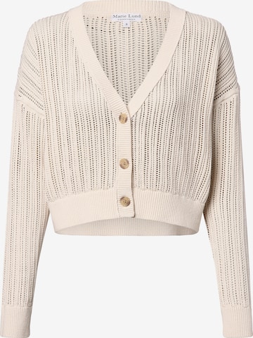 Marie Lund Gebreid vest in Beige: voorkant