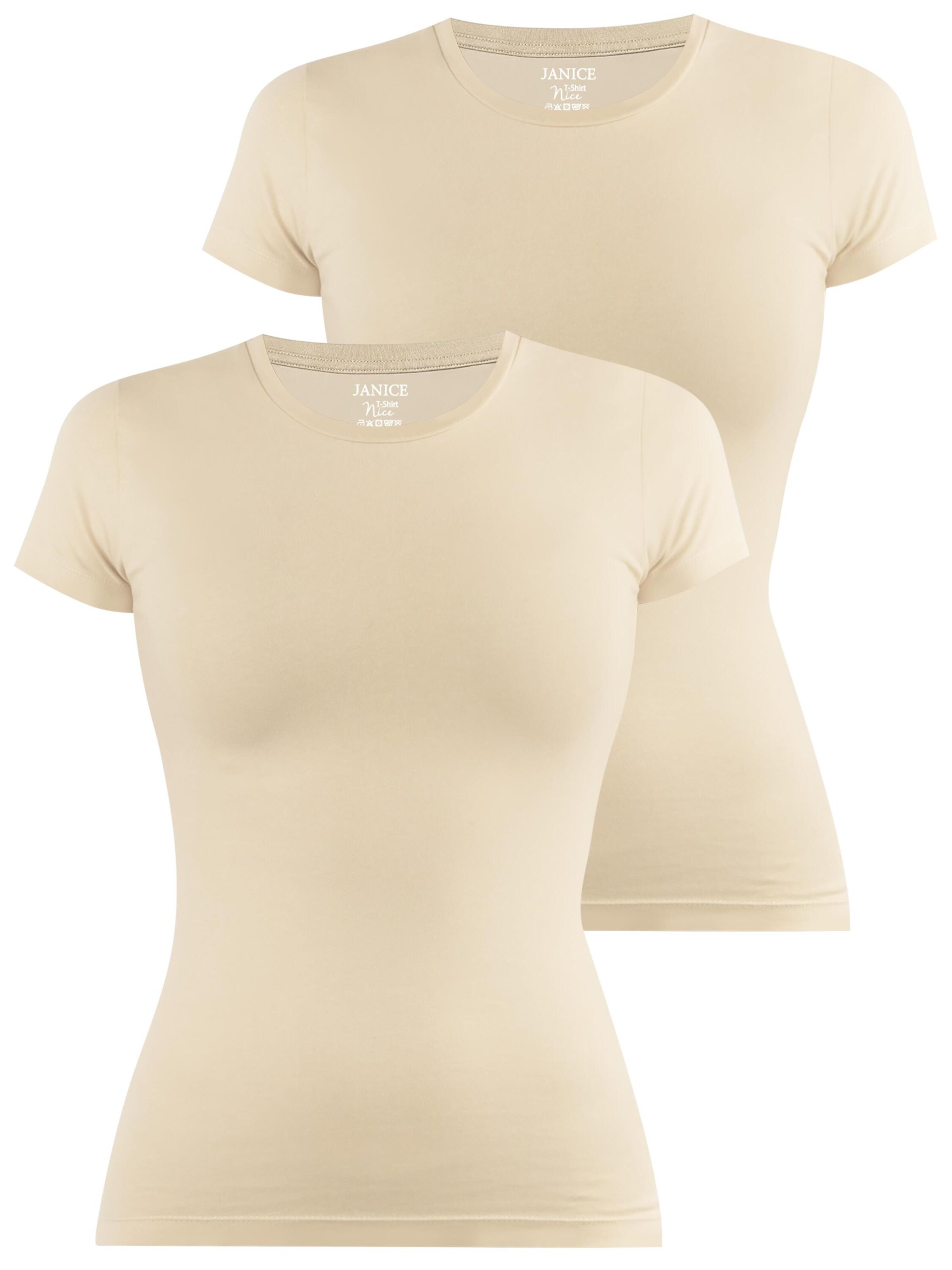 Janice Shirt 'Nice' in Beige: voorkant