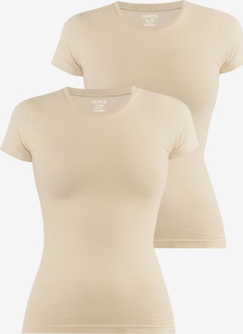 Janice Shirt 'Nice' in Beige: Vorderseite