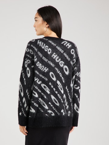 HUGO Oversize pulóver 'Sidimmer' - fekete