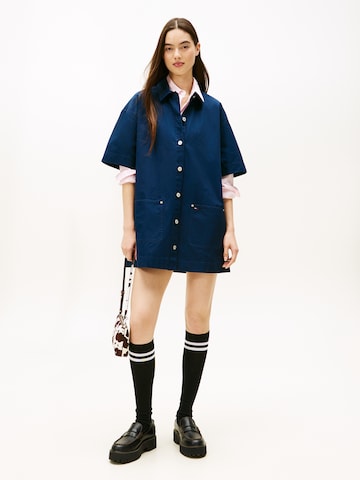 Tommy Jeans Blousejurk in Blauw: voorkant