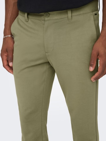 Skinny Pantalon chino 'Mark' Only & Sons en vert