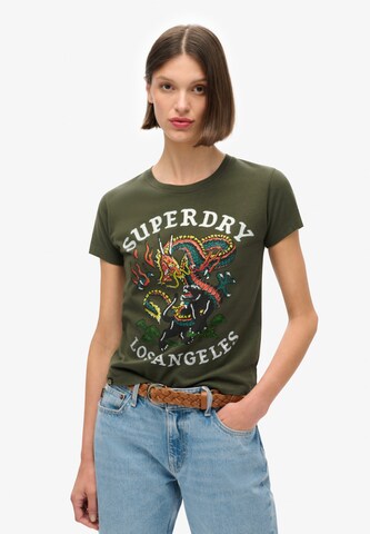 T-shirt 'Tattoo' Superdry & Co en vert : devant