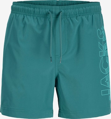 Jack & Jones Junior Board Shorts in Green: front