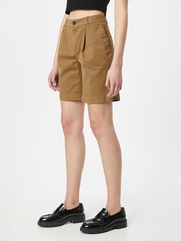 BOSS Loose fit Pleat-Front Pants 'Taggie' in Beige: front