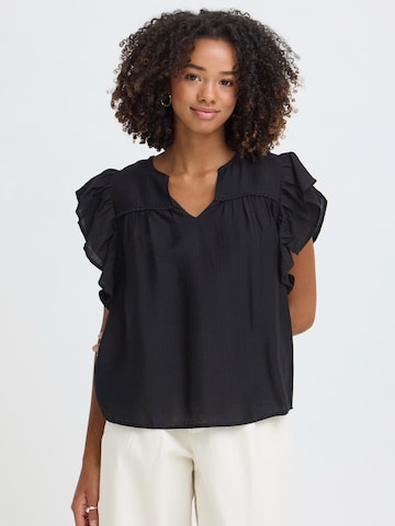 Camicia da donna 'IHHETTA' di ICHI in nero: frontale