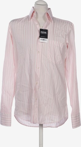 BOSS Black Button Up Shirt in M in Pink: front