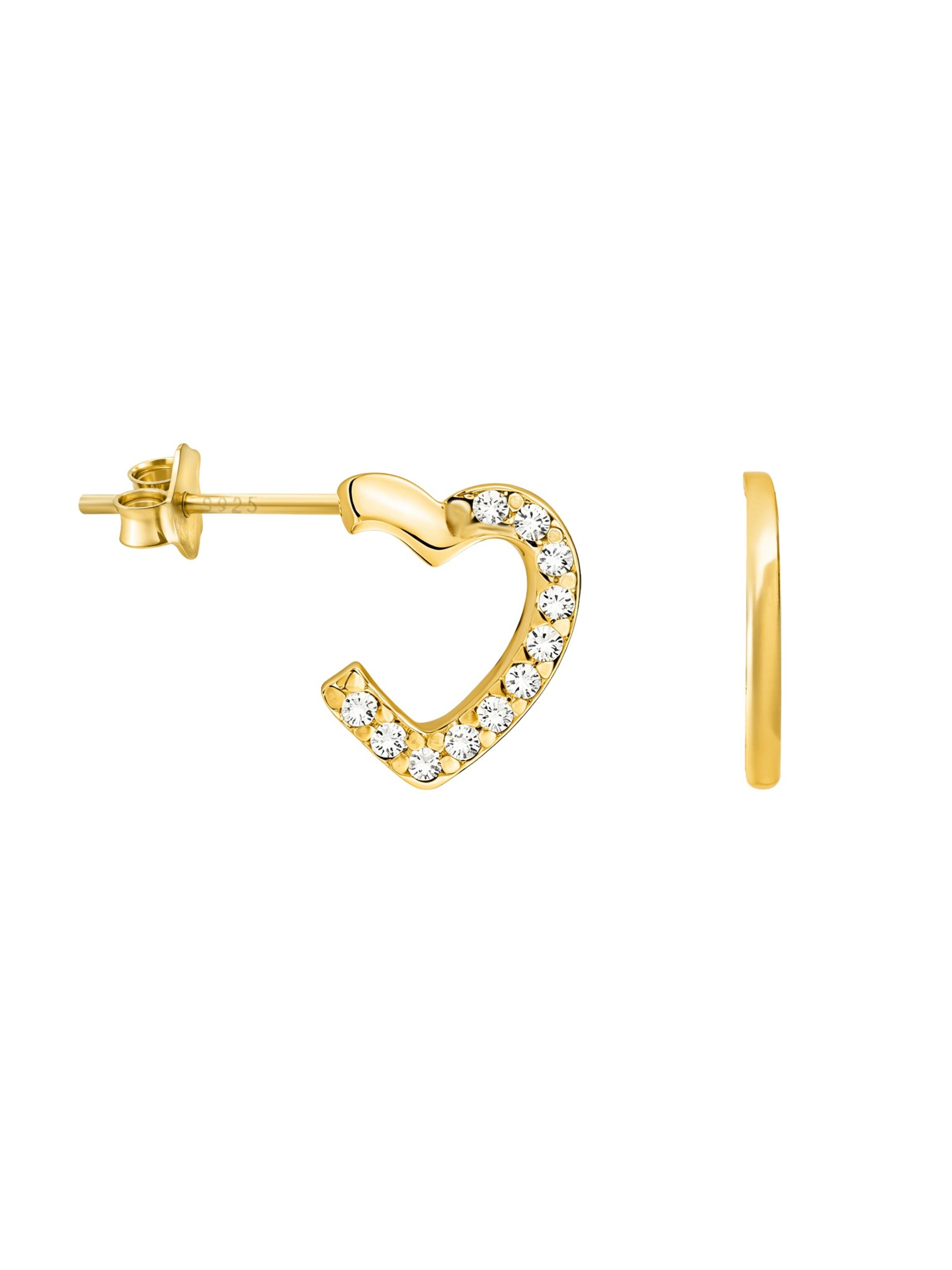Sofia Milani Ohrringe 'Heart'‌‌‌‌ in Gold: Vorderseite