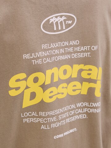 Jack & Jones Junior Футболка 'JCO Retreat Typographic' в Бежевый