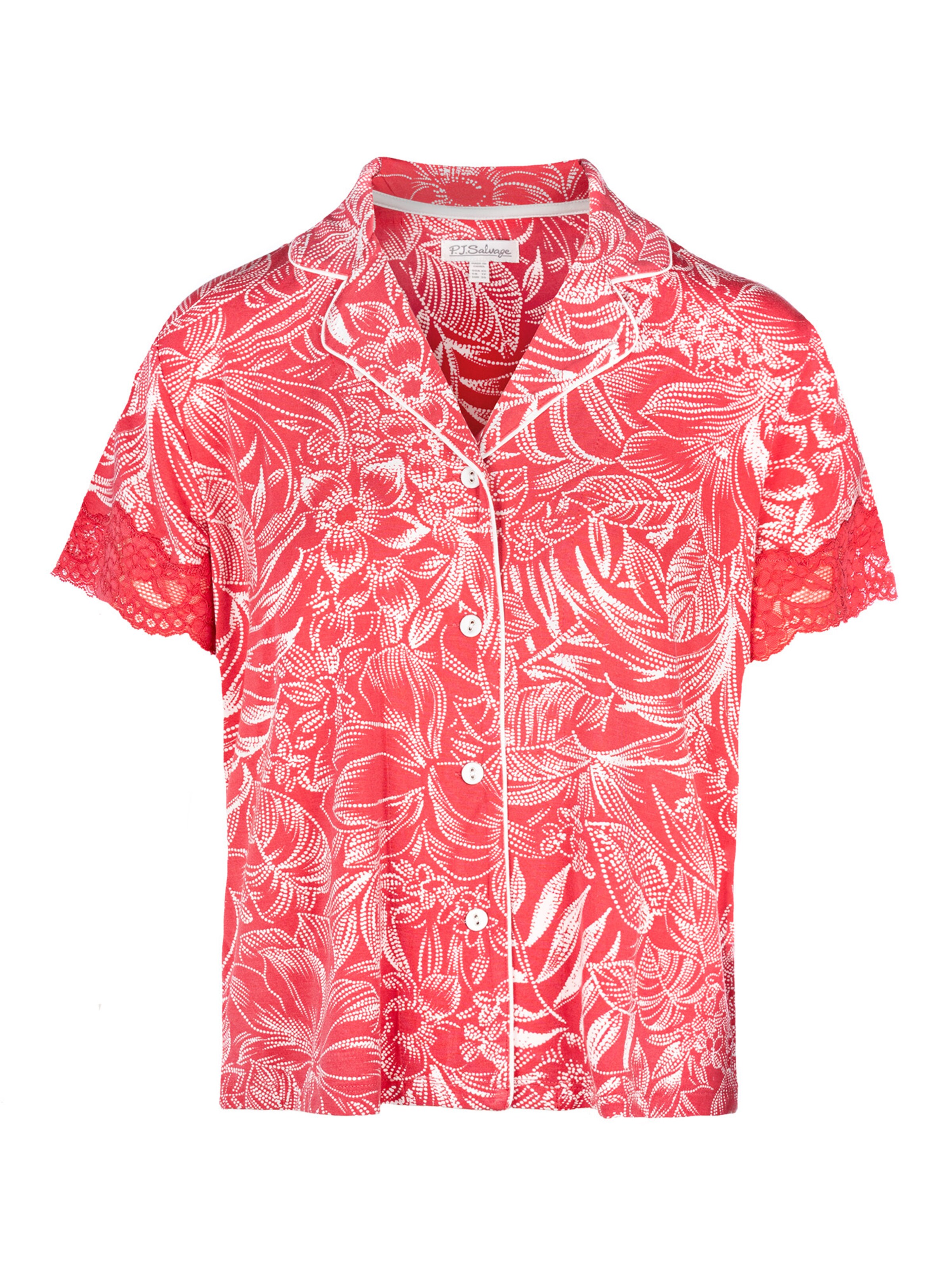 PJ Salvage Pajama shirt ' Lazy Days ' in Pink: front