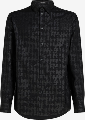 juoda Karl Lagerfeld Standartinis modelis Marškiniai ' Kameo ': priekis