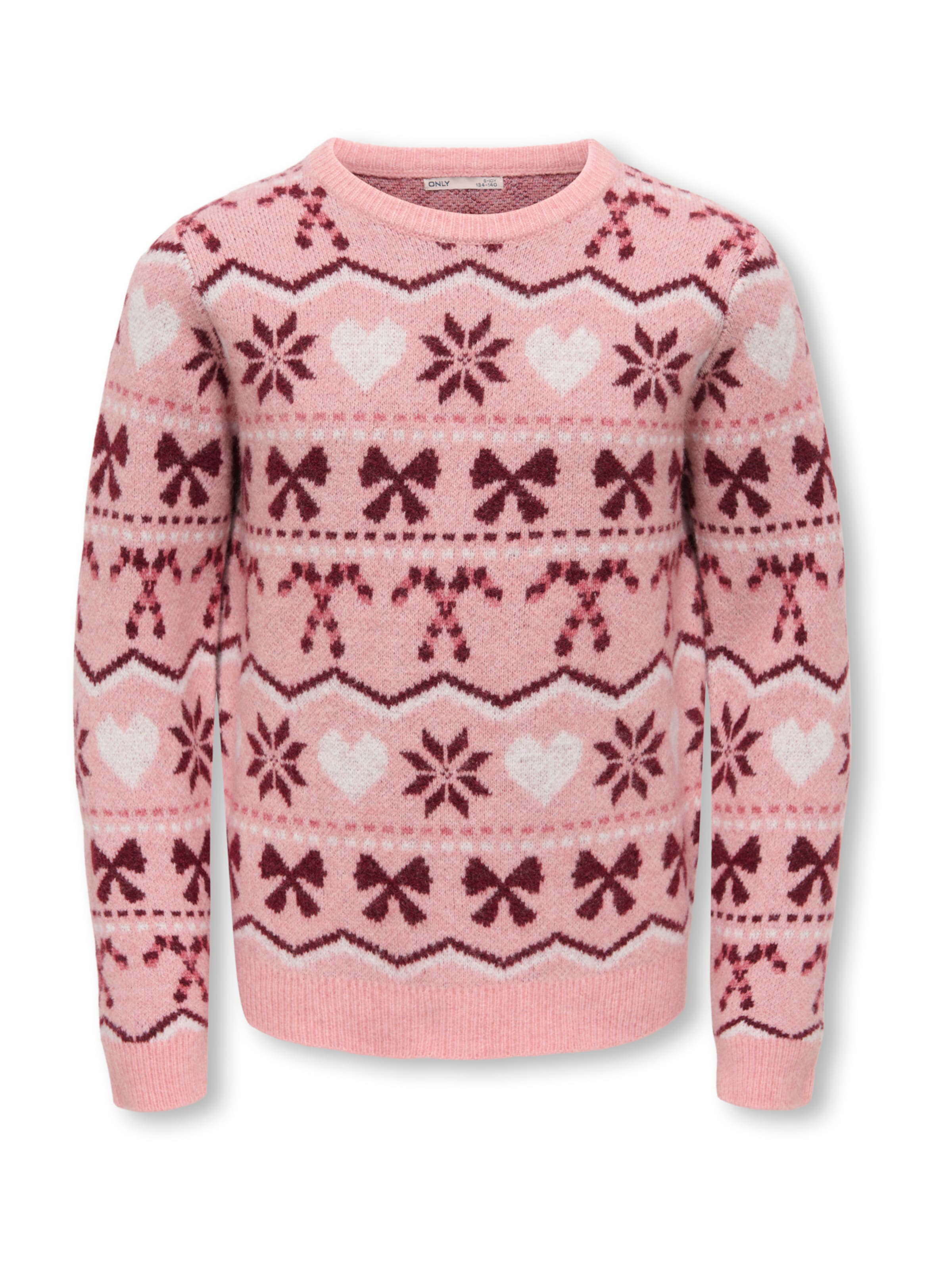 ONLY GIRLS - Jersey 'KOGSNOWFLAKE XMAS' en rosa: frente