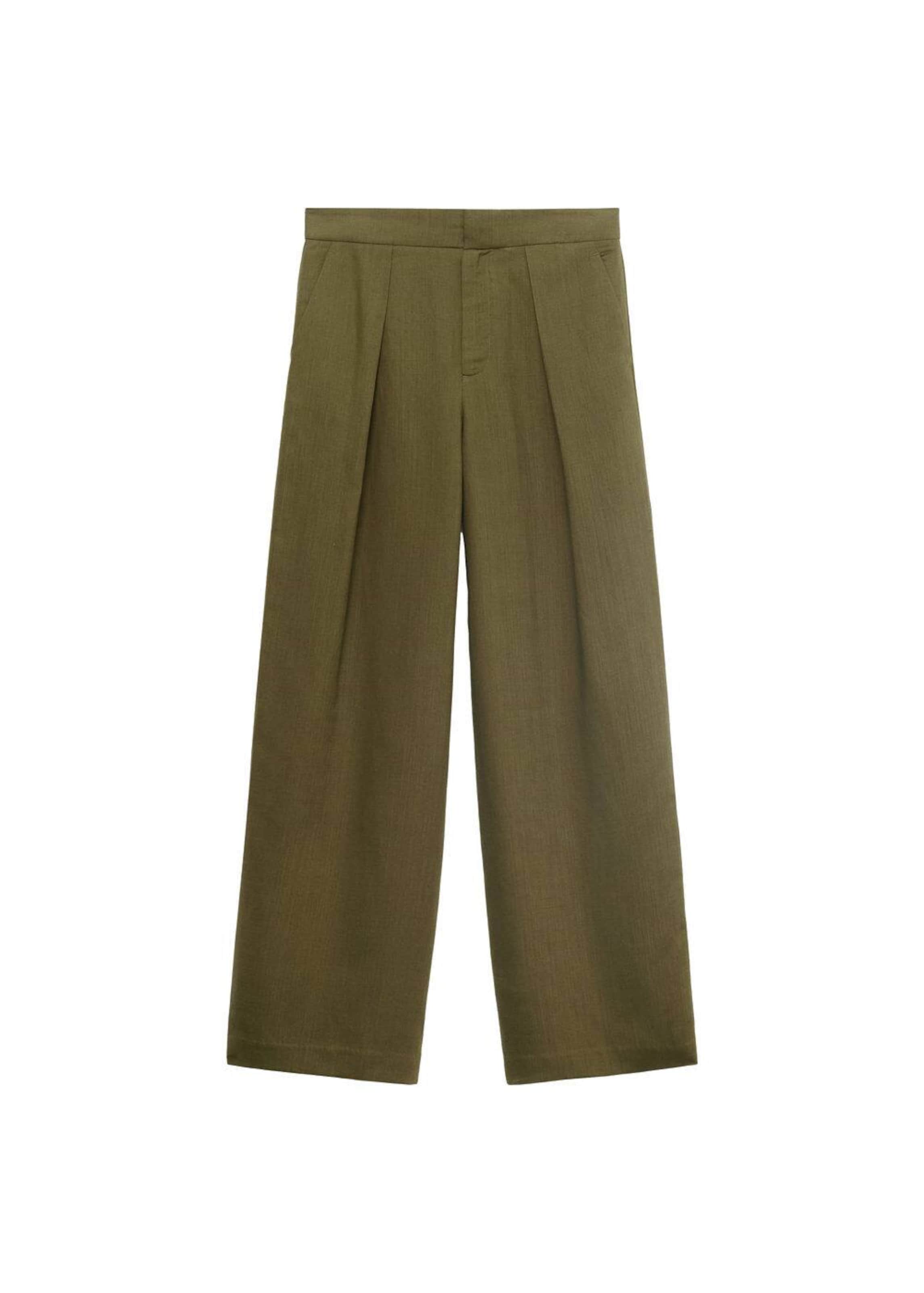 MANGO Wide Leg Hose 'Ferraro' in Grün: Vorderseite