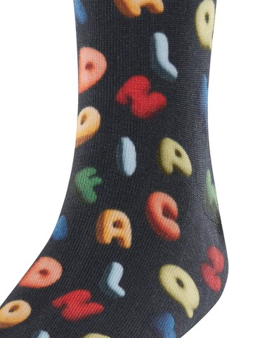 FALKE Socks 'Colourful Alphabet Print' in Blue