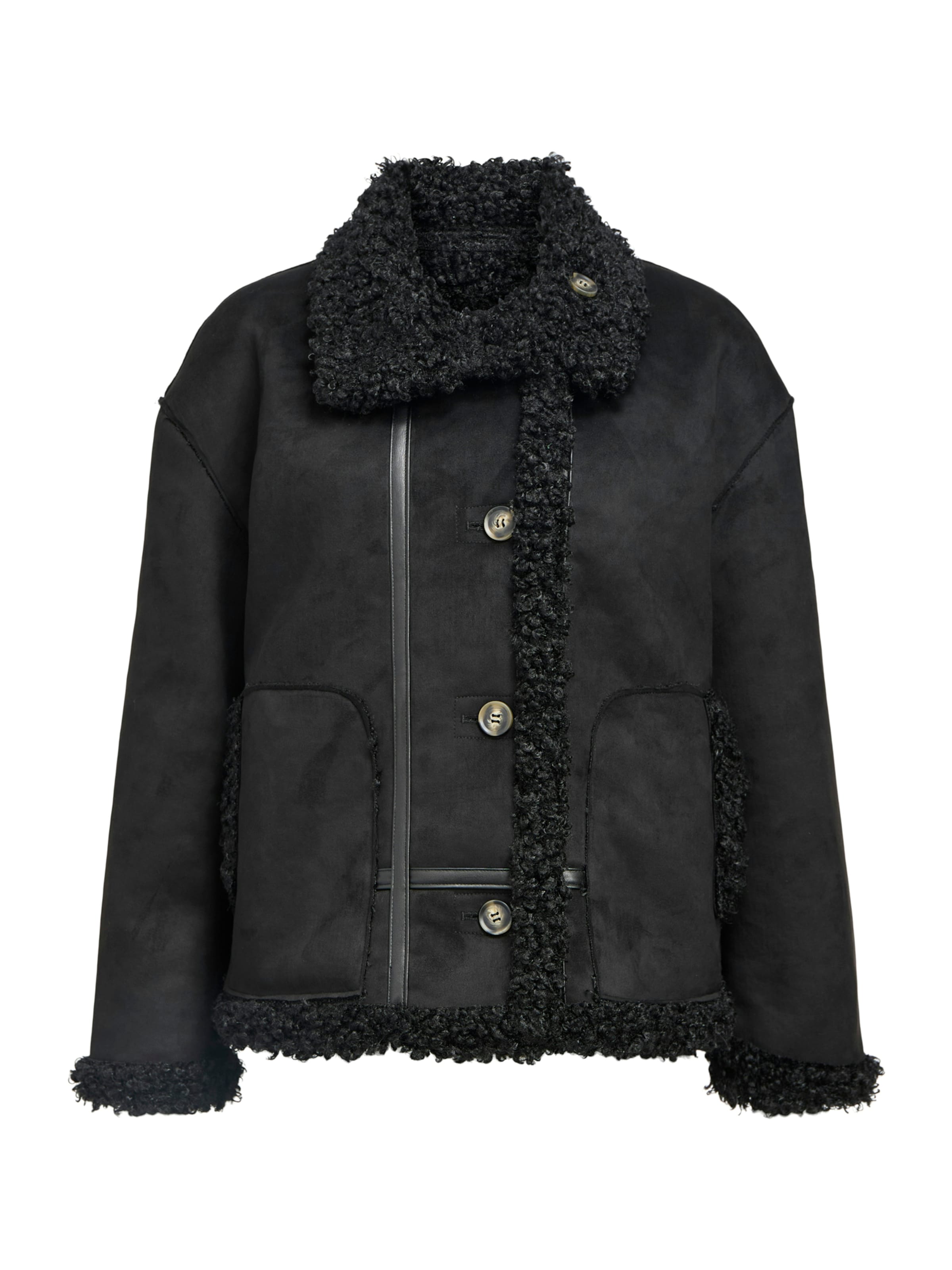 OBJECT Φθινοπωρινό και ανοιξιάτικο μπουφάν 'OBJOaklyn' σε μαύρο: μπροστά