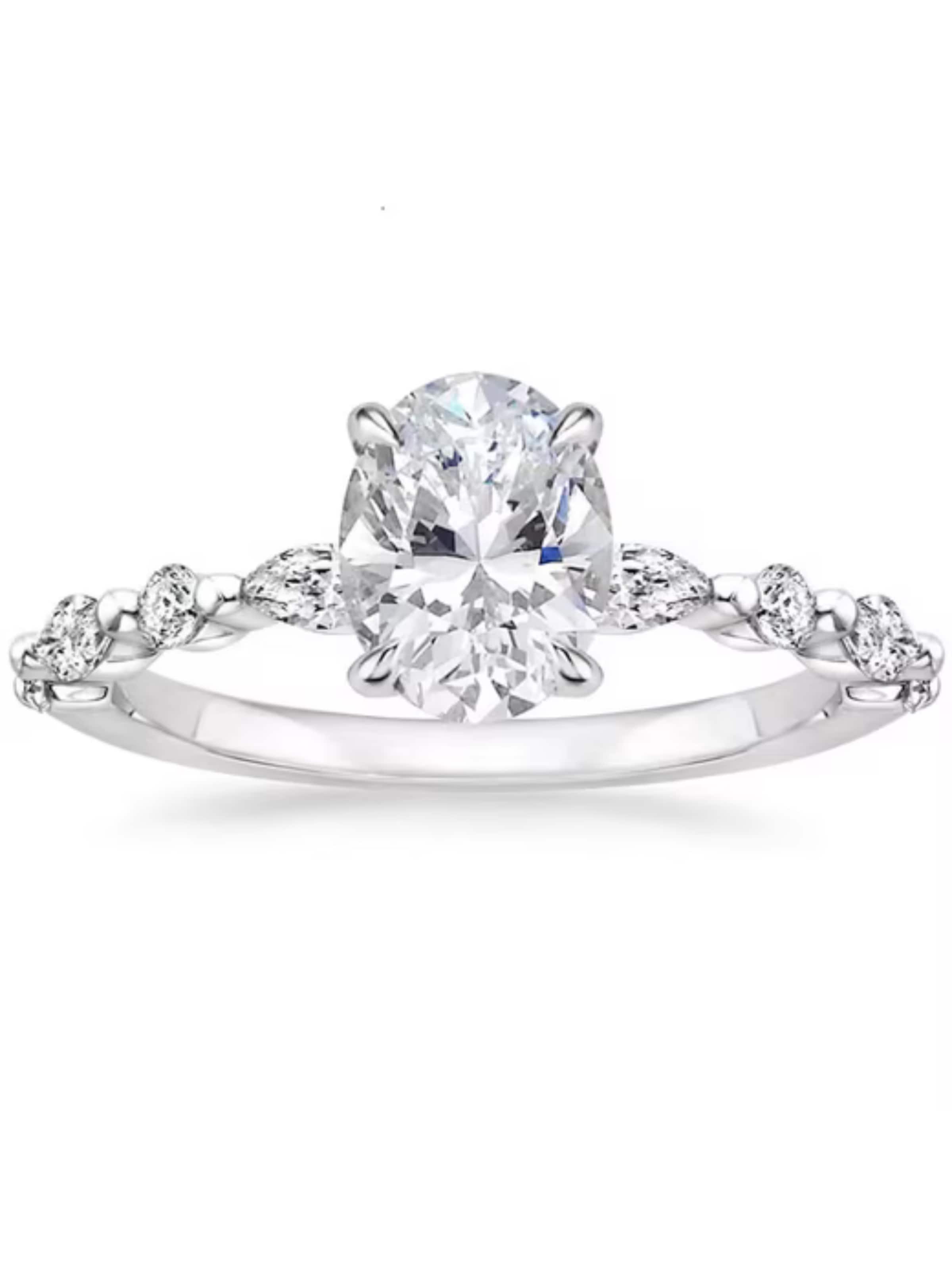 ROUGEMONT Jewellery Ring 'Funkelnder Moissanit Damen Ring' in Silver: front