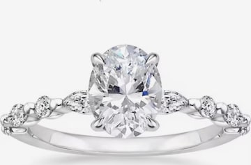 ROUGEMONT Jewellery Ring 'Funkelnder Moissanit Damen Ring' in Silver: front