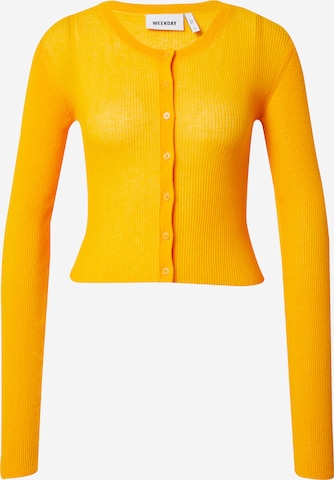 WEEKDAY Плетена жилетка 'Dalia' в жълто: отпред